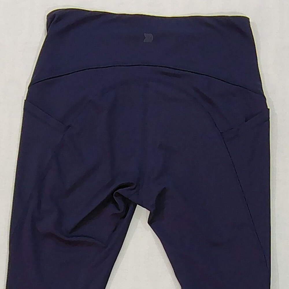 All In Motion High Waist Yoga Leggings Sz L Navy Athletic Workout Pants Pockets - Picture 5 of 15